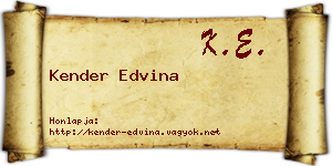 Kender Edvina névjegykártya